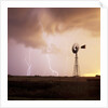 Lightning Striking Amid Farmland by Anonymous