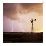 Lightning Striking Amid Farmland by Anonymous