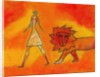 Woman Walking with a Lion by Anonymous