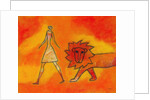 Woman Walking with a Lion by Anonymous