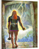 Illustration of Thor with His Hammer by Peter Hurd