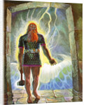 Illustration of Thor with His Hammer by Peter Hurd