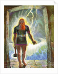 Illustration of Thor with His Hammer by Peter Hurd