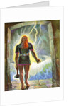 Illustration of Thor with His Hammer by Peter Hurd