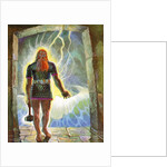 Illustration of Thor with His Hammer by Peter Hurd