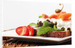 Open faced salmon and cottage cheese sandwich by Anonymous