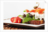 Open faced salmon and cottage cheese sandwich by Anonymous
