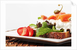 Open faced salmon and cottage cheese sandwich by Anonymous