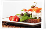 Open faced salmon and cottage cheese sandwich by Anonymous