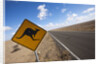 Kangaroo crossing sign in the Australian Outback by Anonymous