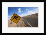 Kangaroo crossing sign in the Australian Outback by Anonymous