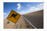 Kangaroo crossing sign in the Australian Outback by Anonymous