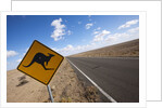 Kangaroo crossing sign in the Australian Outback by Anonymous