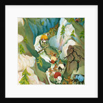 Illustration of Yankee trappers traveling through the Sierra Nevadas by C.H. DeWitt