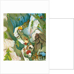 Illustration of Yankee trappers traveling through the Sierra Nevadas by C.H. DeWitt