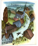 Illustration of the ride of Paul Revere by Janice Holland