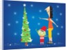 A Mother and Son at the Christmas Tree by Anonymous
