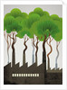 Trees rising from smokestacks by Anonymous