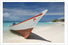 Fishing boat on beach in Los Roques Archipelago National Park by Anonymous
