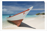 Fishing boat on beach in Los Roques Archipelago National Park by Anonymous