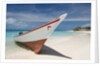 Fishing boat on beach in Los Roques Archipelago National Park by Anonymous