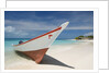 Fishing boat on beach in Los Roques Archipelago National Park by Anonymous