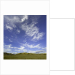 Lofty cumulus and cirrus clouds over sagebrush prairie by Anonymous