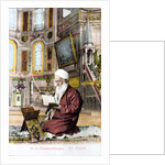 Man reading Koran in Hagia Sofia by Anonymous