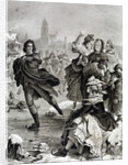 Illustration of Friederich Schiller skating on ice by Anonymous