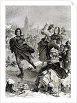 Illustration of Friederich Schiller skating on ice by Anonymous