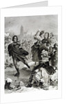 Illustration of Friederich Schiller skating on ice by Anonymous