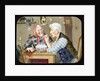 Victorian magic lantern slide of elderly couple blowing bubbles by Anonymous