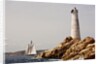 Shenandoah of Sark Schooner Sails Past Sardinia's Monaci Lighthouse on Costa Smeralda by Anonymous