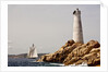 Shenandoah of Sark Schooner Sails Past Sardinia's Monaci Lighthouse on Costa Smeralda by Anonymous