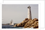Shenandoah of Sark Schooner Sails Past Sardinia's Monaci Lighthouse on Costa Smeralda by Anonymous
