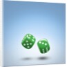 Green dice by Anonymous