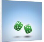 Green dice by Anonymous