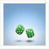 Green dice by Anonymous