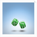 Green dice by Anonymous