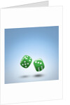 Green dice by Anonymous