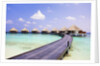 Water bungalows and jetty by Anonymous