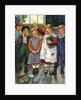 Illustration of children in schoolroom by Clara M. Burd