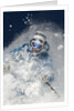 Skier in deep powder snow by Anonymous