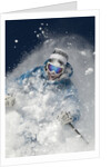 Skier in deep powder snow by Anonymous