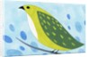Green Bird on Branch by Anonymous