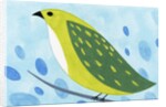 Green Bird on Branch by Anonymous