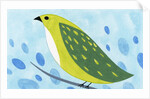 Green Bird on Branch by Anonymous