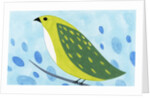 Green Bird on Branch by Anonymous