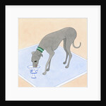 Dog Eating out of a Dish by Anonymous