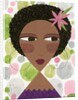 Woman with Hoop Earrings and a Pink Flower by Anonymous